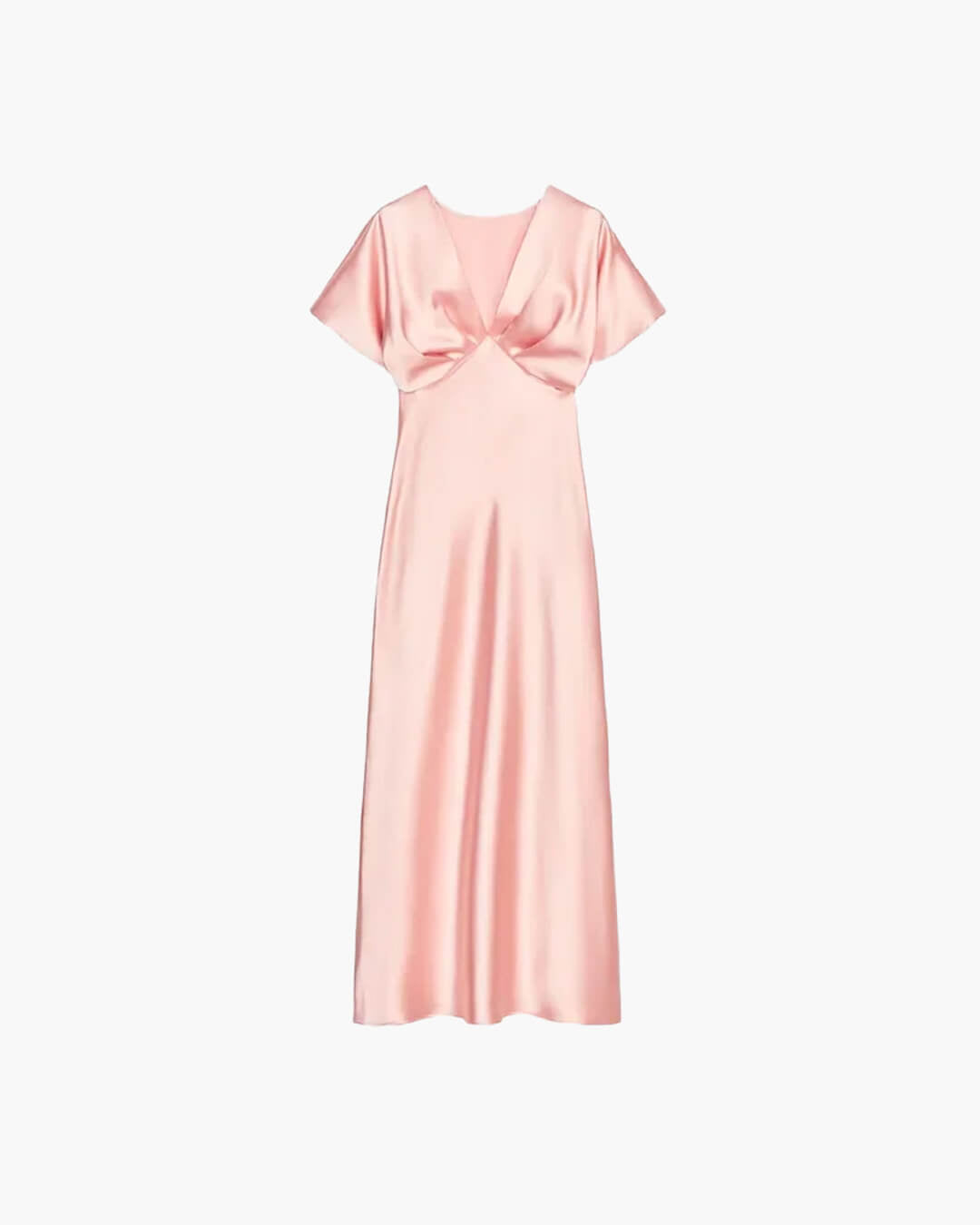 Janna V Neck Satin Midi Dress