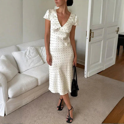 Jamila Printed Satin Midi Dress