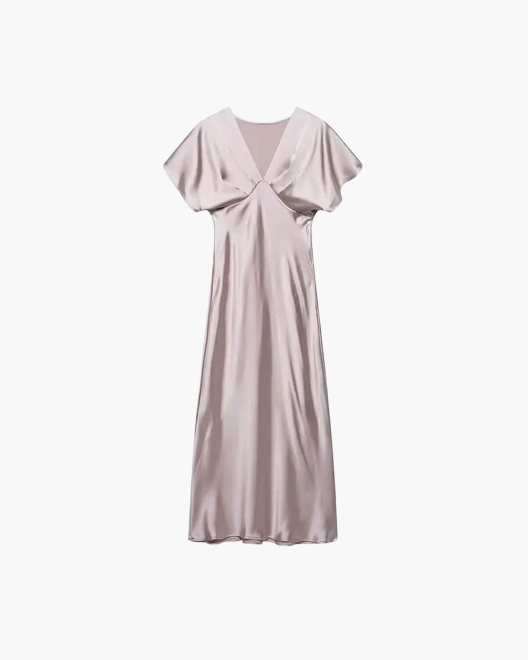 Janna V Neck Satin Midi Dress