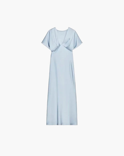 Janna V Neck Satin Midi Dress