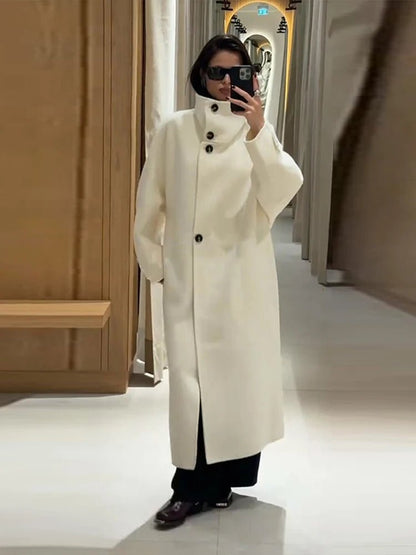 Juliana Stand Collar Long Coat