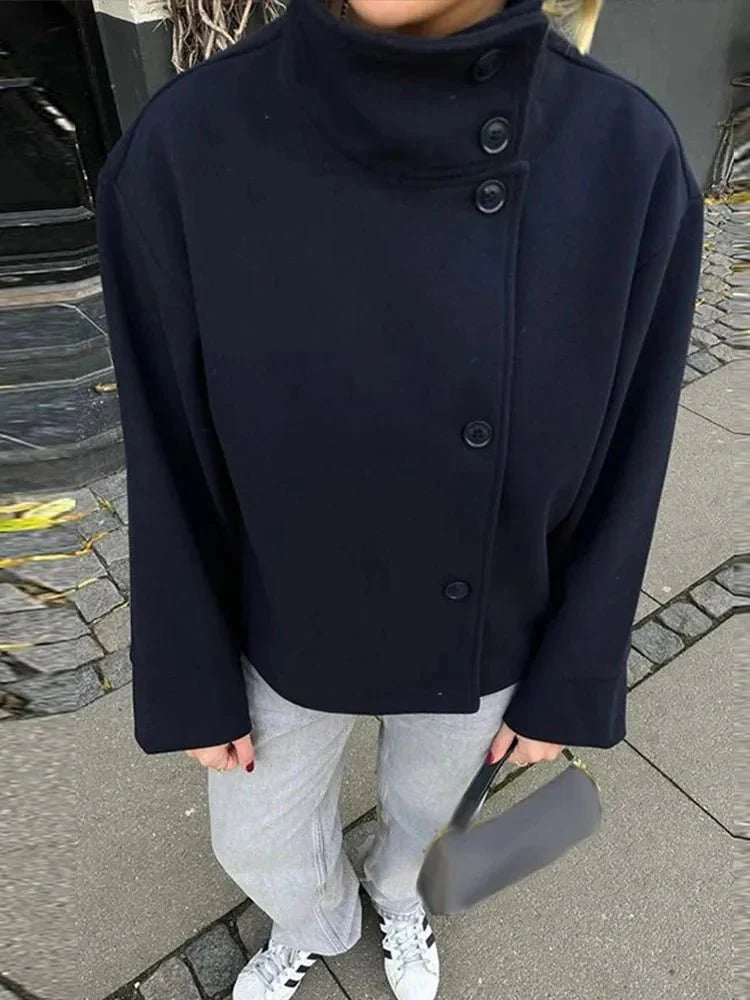 Rosalia Elegant Jacket with Stand Collar