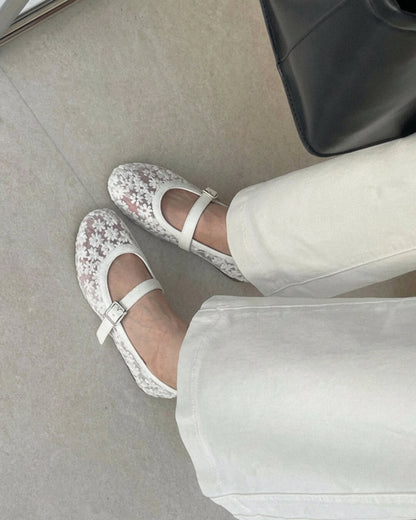 Helen Mesh Mary Jane Ballet Flats