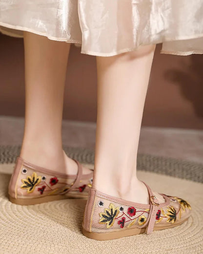 Leah Embroidered Ballet Flats