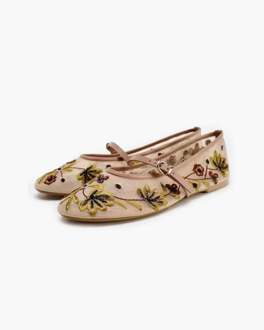 Leah Embroidered Ballet Flats
