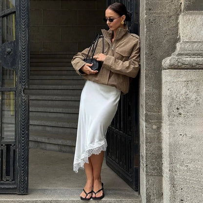 Leslie Asymmetric Midi Skirt