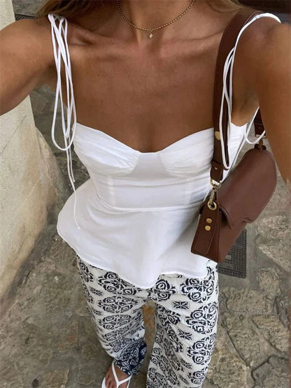 Jada Peplum Corset Cami Top