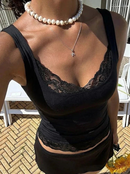 Jaelyn Lace Trim Tank Top