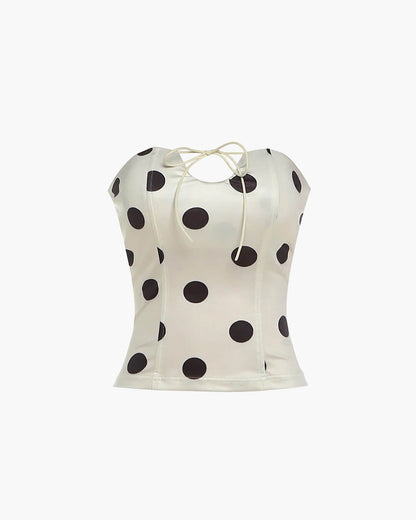 Jaida Polka Dot Strapless Top