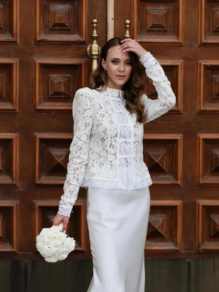 Katalina Puff Sleeve Lace Blouse