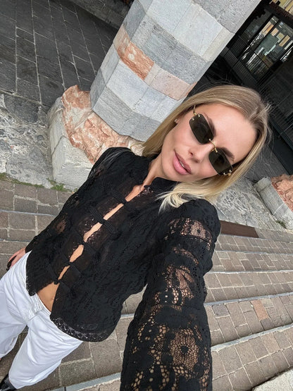 Katalina Puff Sleeve Lace Blouse